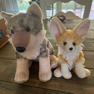 Adorable Plush Wolf and Fennec Fox Stuffed Animals
